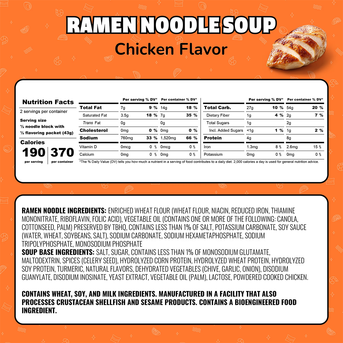 Maruchan Ramen Noodle Soup, Chicken Flavor Instant Noodles, 3 oz